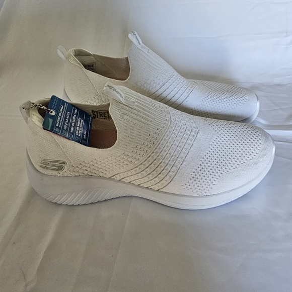 Skechers Women's White Slip-On Sneakers - Picture 10 of 16